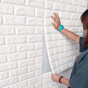 70x77cm PE Foam 3D Wall Stickers Safty Home Decor Wallpaper Sticker,white