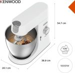 ⁦عجان شيف XL بقدرة 1200 وات وسعة 6.7 لتر من كينوود ابيض، KVL4100W⁩ - الصورة ⁦3⁩