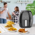 قلاية هوائية سوكانى, 8 لتر, 1800 وات، اسود, SK-8014 - الصورة 5