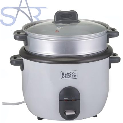جهاز طهي الأرز سعة 1.8 لتر من بلاك اند ديكر، لون أبيض، RC1860-B5