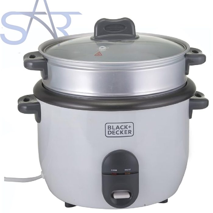 جهاز طهي الأرز سعة 1.8 لتر من بلاك اند ديكر، لون أبيض، RC1860-B5
