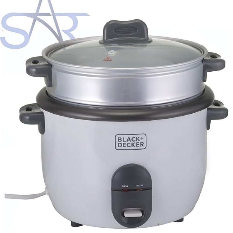جهاز طهي الأرز سعة 1.8 لتر من بلاك اند ديكر، لون أبيض، RC1860-B5